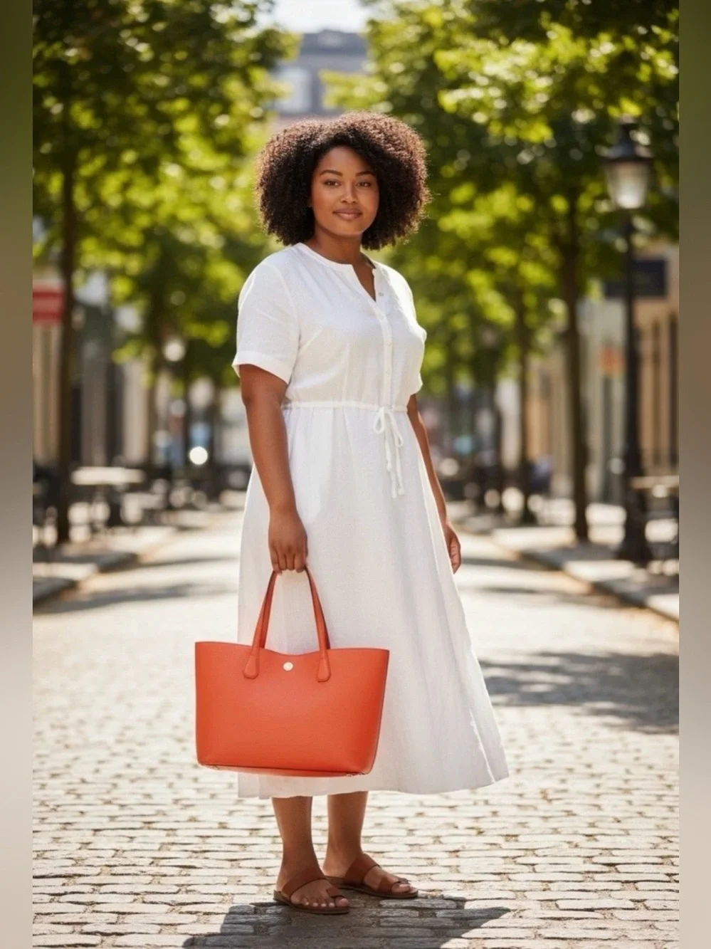 Tory Burch Brody Liberty Tangerine Leather Tote